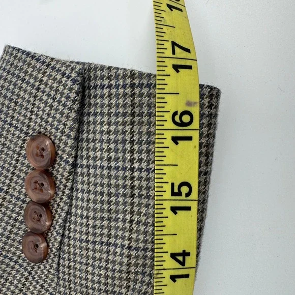 Lauren Ralph Lauren Men Houndstooth Wool Silk Blend Blazer Sport Coat‎ 40R